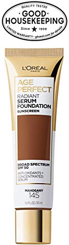 L'Oreal Paris Age Perfect Radiant Serum Foundation with SPF 50, Cappuccino, 1 Ounce
