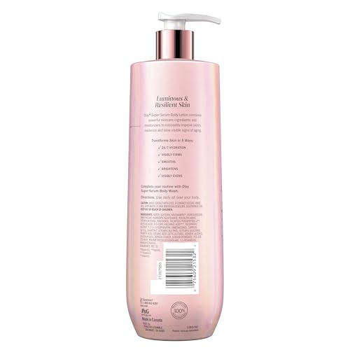 Olay Super Serum Body Wash for Normal Skin, 24hr Long Lasting Hydration, 5+ Ingredient Serum Complex for Bright Even Firm Luminous Skin, 18.5 fl oz