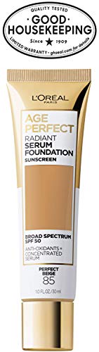 L'Oreal Paris Age Perfect Radiant Serum Foundation with SPF 50, Cappuccino, 1 Ounce