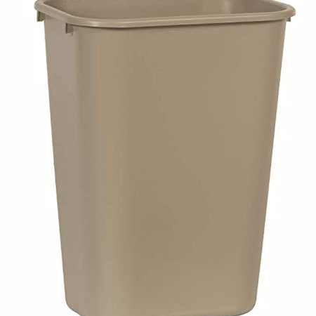 Rubbermaid Commercial Products Deskside Wastebasket/Trash Can, 10.25-Gallon/41-Quart, Beige, Plastic, Garbage Can for Home/Office, Fits Under Desk/Sink/Cabinet, Pack of 12