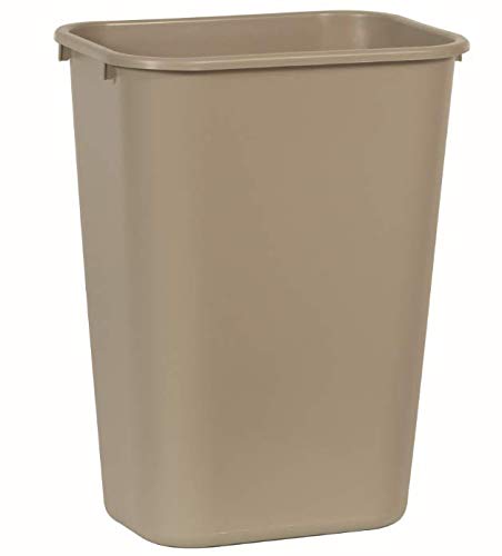 Rubbermaid Commercial Products Deskside Wastebasket/Trash Can, 10.25-Gallon/41-Quart, Beige, Plastic, Garbage Can for Home/Office, Fits Under Desk/Sink/Cabinet, Pack of 12