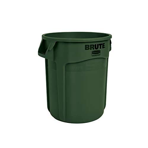 Rubbermaid Commercial Products BRUTE Heavy-Duty Round Trash/Garbage Can, 20-Gallon, Yellow, Outdoor Waste Container for Landscapers/Construction/Restaurants/Back of House/Offices/Warehouses, Pack of 6