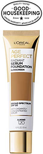 L'Oreal Paris Age Perfect Radiant Serum Foundation with SPF 50, Cappuccino, 1 Ounce