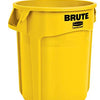 Rubbermaid Commercial Products BRUTE Heavy-Duty Round Trash/Garbage Can, 20-Gallon, Yellow, Outdoor Waste Container for Landscapers/Construction/Restaurants/Back of House/Offices/Warehouses, Pack of 6
