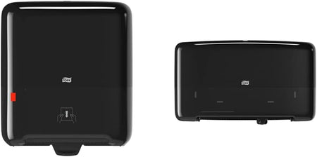 Tork Matic Paper Towel Dispenser and Tork Twin Mini Jumbo Toilet Paper Roll Dispenser (Black)