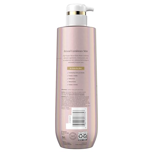 Olay Super Serum Body Wash for Normal Skin, 24hr Long Lasting Hydration, 5+ Ingredient Serum Complex for Bright Even Firm Luminous Skin, 18.5 fl oz