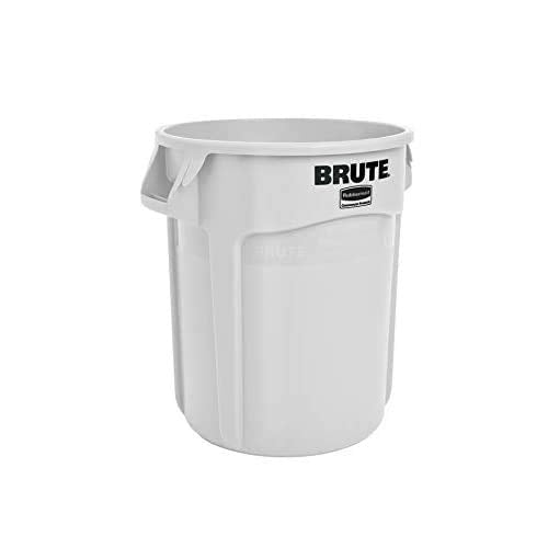 Rubbermaid Commercial Products BRUTE Heavy-Duty Round Trash/Garbage Can, 20-Gallon, Yellow, Outdoor Waste Container for Landscapers/Construction/Restaurants/Back of House/Offices/Warehouses, Pack of 6