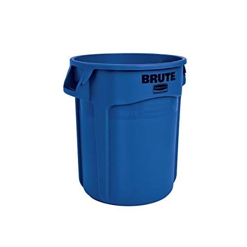 Rubbermaid Commercial Products BRUTE Heavy-Duty Round Trash/Garbage Can, 20-Gallon, Yellow, Outdoor Waste Container for Landscapers/Construction/Restaurants/Back of House/Offices/Warehouses, Pack of 6