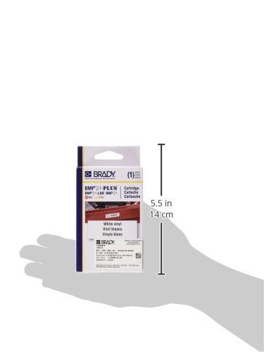 Brady Authentic (M21-375-595-BR) All-Weather Vinyl Label for Indoor/Outdoor ID, Lab and Equipment Labeling, White on Brown- ForM210, M210-LAB, M211, BMP21-PLUS and BMP21-LAB Printers, .375" W, 21' L
