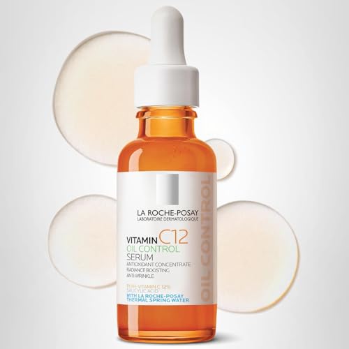 La Roche-Posay Pure 12% Vitamin C Serum For Face With Hyaluronic Acid & Salicylic Acid, Hydrating Face Serum, Boost Radiance & Reduce Wrinkles, 2 Formulas for Normal or Oily Skin Control