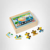 Melissa & Doug 4‑in‑1 Wooden Construction Vehicles Jigsaw Puzzle Set, 48 Pieces with Storage Box, Toddler Puzzle Toy for Kids Ages 3+ - FSC Certified