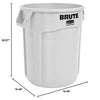 Rubbermaid Commercial Products BRUTE Heavy-Duty Round Trash/Garbage Can, 20-Gallon, Yellow, Outdoor Waste Container for Landscapers/Construction/Restaurants/Back of House/Offices/Warehouses, Pack of 6
