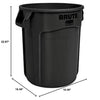Rubbermaid Commercial Products BRUTE Heavy-Duty Round Trash/Garbage Can, 20-Gallon, Yellow, Outdoor Waste Container for Landscapers/Construction/Restaurants/Back of House/Offices/Warehouses, Pack of 6