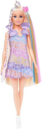 Barbie Fun & Fancy Doll & Accessories, Blonde Fashion Doll with Extra-Long Hair & 2 Looks, Including Silver Metallic Dress & Hair Extension