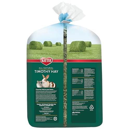 Kaytee Timothy Hay, High Fiber, Grown Specifically for Small Animals, Rabbits, Guinea Pigs, Chinchillas, Ideal Bulk Order for Small Pets, 12 pounds