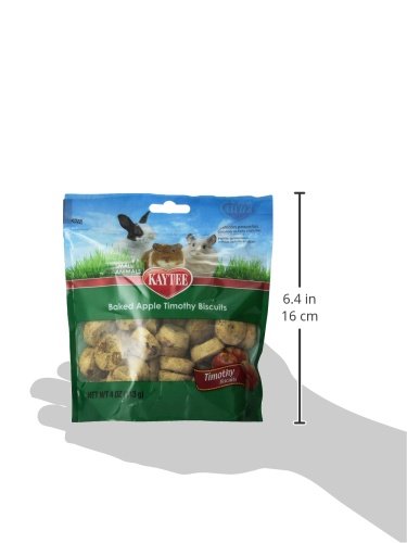 Kaytee Timothy Biscuits, Apple, for Guinea Pigs & Rabbits | Baked Treat | 4 oz | Pack of 2 | Small Animals