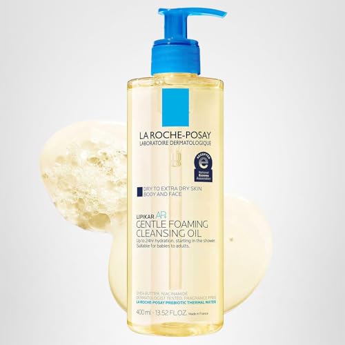 La Roche-Posay Lipikar AP+ Gentle Foaming Cleansing Oil, Gentle Oil Cleanser for Face and Body Formulated with Niacinamide, Long-Lasting 24-hour Hydration, Fragrance-Free & Soap Free