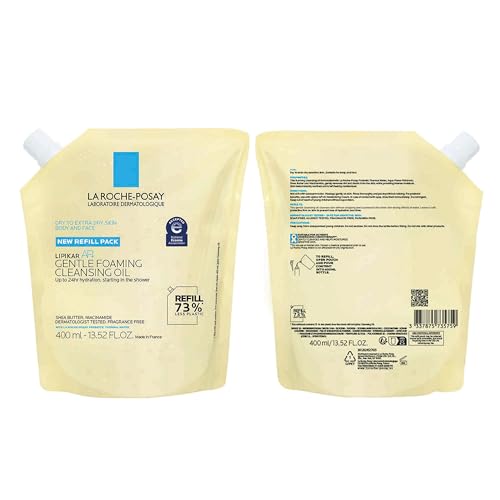 La Roche-Posay Lipikar AP+ Gentle Foaming Cleansing Oil, Gentle Oil Cleanser for Face and Body Formulated with Niacinamide, Long-Lasting 24-hour Hydration, Fragrance-Free & Soap Free