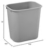 Rubbermaid Commercial Products Wastebasket/Trash Can, 7-Gallon/28-Quart, Gray, Plastic, for Bedroom/Bathroom/Office, Fits Under Desk/Sink/Cabinet, Pack of 12