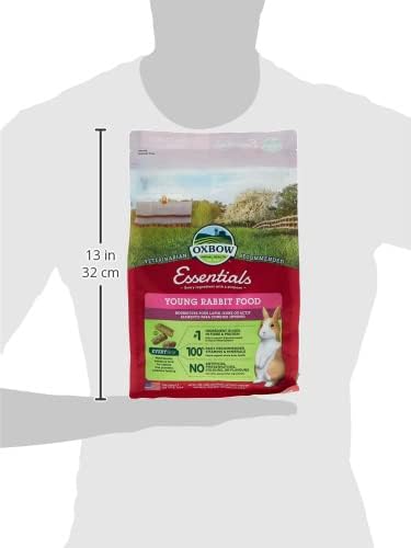 Oxbow Essentials Rabbit Food, Adult Rabbit, Made with Oxbow Timothy Hay, Pet Pellets with Vitamins & Minerals, Small Animal Pet Products, Bunny Supplies, Made in USA, Bunny Food, 5 lb