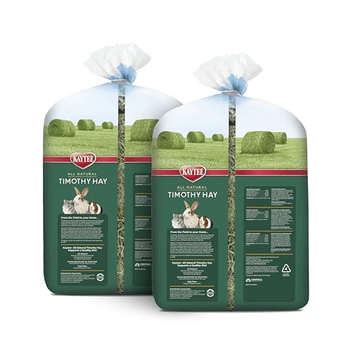 Kaytee Timothy Hay, High Fiber, Grown Specifically for Small Animals, Rabbits, Guinea Pigs, Chinchillas, Ideal Bulk Order for Small Pets, 12 pounds