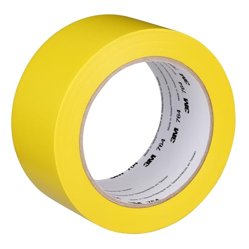 3M Vinyl Tape 764, General Purpose, 2 in x 36 yd, Black, 1 Roll, Light Traffic Floor Marking Tape, Social Distancing, Color Coding, Safety, Bundling