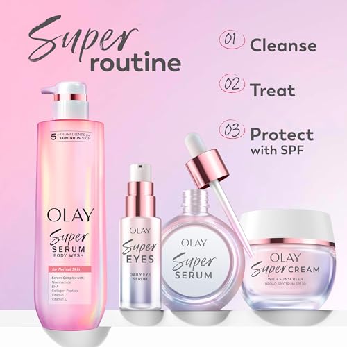Olay Super Cream with Sunscreen SPF 30, Trial Size, Lightweight Face Moisturizer with Sun Protection, 5-in-1 Skin Care Benefits - Hydrating, Brightening, Firming - Niacinamide, Vitamin C, 15 mL