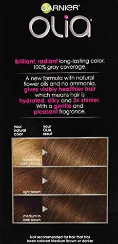 Garnier Hair Color Olia Ammonia-Free Brilliant Color Oil-Rich Permanent Hair Dye, 9 1/2.1 Lightest Ash Blonde, 1 Count (Packaging May Vary)