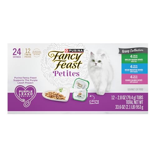 Purina Fancy Feast Gravy Lovers Poultry and Beef Grilled Gourmet Wet Cat Food Variety Pack - (Pack of 24) 3 oz. Cans