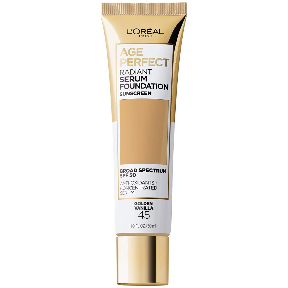 L'Oreal Paris Age Perfect Radiant Serum Foundation with SPF 50, Cappuccino, 1 Ounce