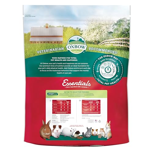 Oxbow Essentials Rabbit Food, Young Rabbit, Made with Oxbow Timothy, Pet Food Pellets for Bunnies, Small Animal Pet Products, Made in USA, High Fiber Bunny Supplies, 10 lb. bag