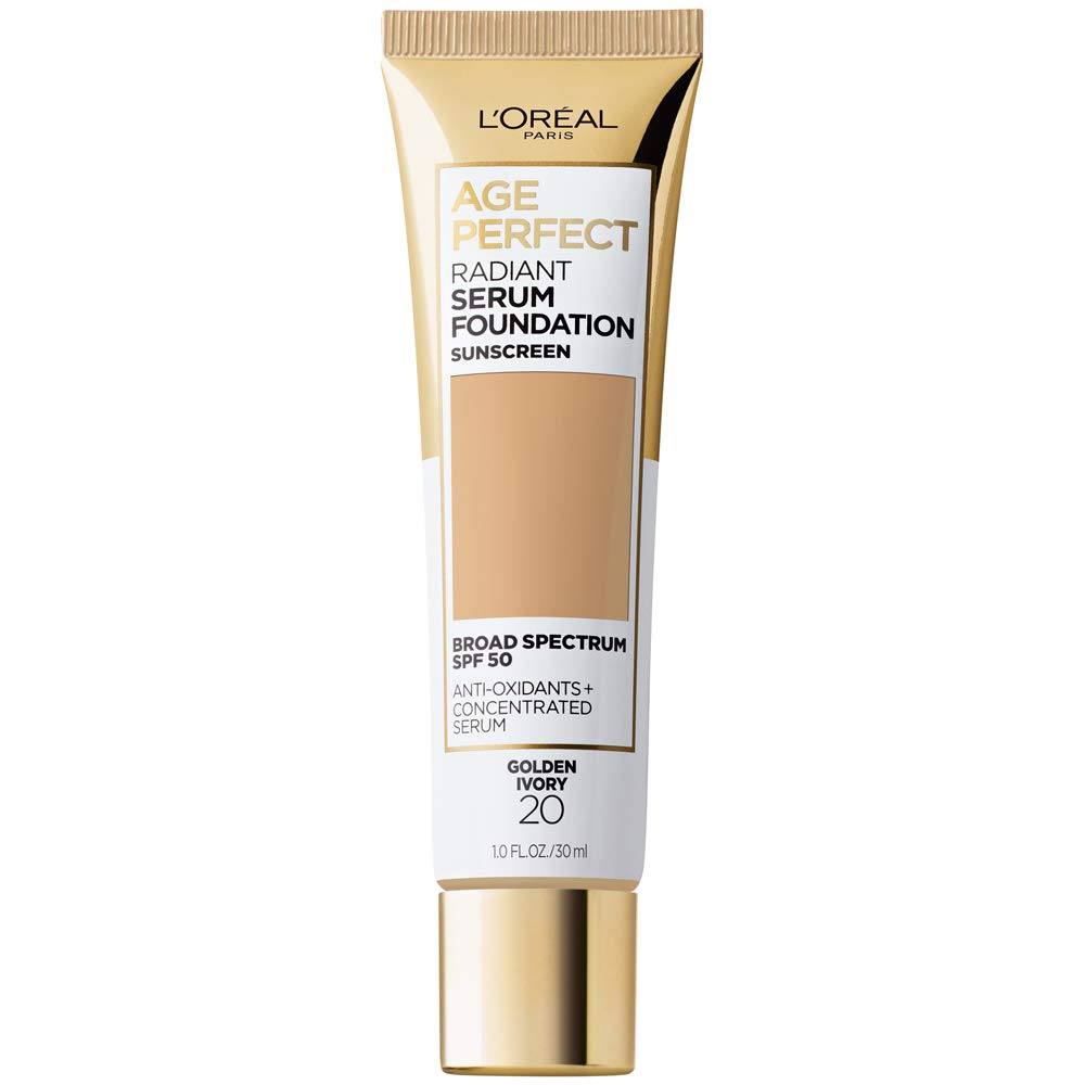 L'Oreal Paris Age Perfect Radiant Serum Foundation with SPF 50, Cappuccino, 1 Ounce