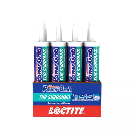 Loctite Power Grab Tub Surround Construction Adhesive, 9 fl oz, Cartridge (12 Pack)
