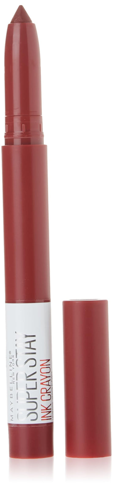 Maybelline Super Stay Ink Crayon Lipstick Makeup, Precision Tip Matte Lip Crayon with Built-in Sharpener, Longwear Up To 8Hrs, Rise To The Top, Burnt Sienna, 1 Count