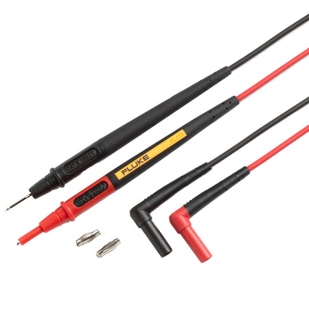 Fluke TL175E TwistGuard Double Insulated Silicone Test Lead Set with Removable 4mm Lantern Tips, 2mm Diameter Probe Tips