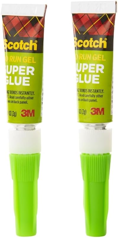 Scotch Super Glue Gel, .07 oz, 2-Pack, Dries Quickly with a Permanent Hold (AD112)