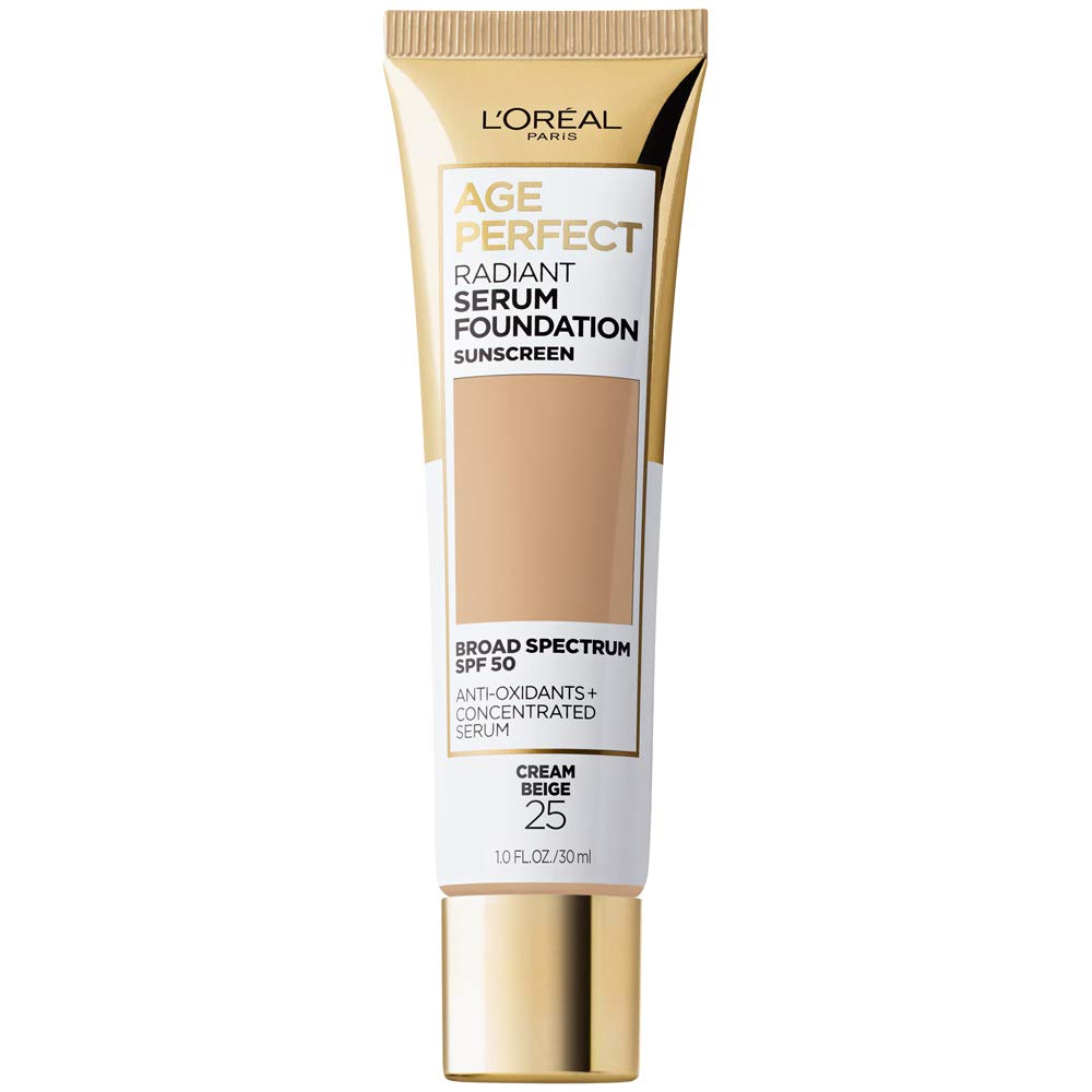 L'Oreal Paris Age Perfect Radiant Serum Foundation with SPF 50, Cappuccino, 1 Ounce