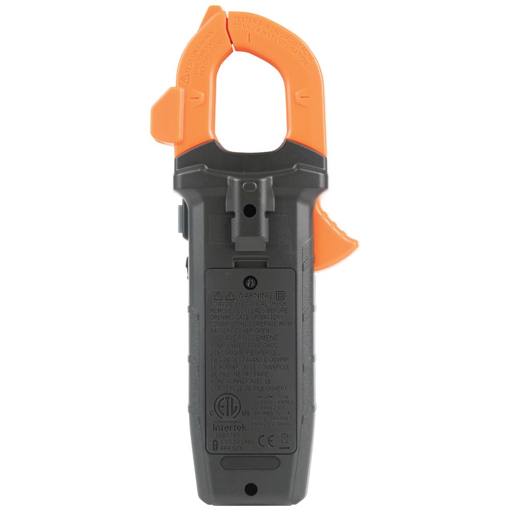 Klein Tools CL220 Digital Clamp Meter, Auto-Ranging 400 Amp AC, AC/DC Voltage, TRMS, Resistance, Continuity, NCVT Detection, and Temp