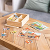 Melissa & Doug 4‑in‑1 Wooden Construction Vehicles Jigsaw Puzzle Set, 48 Pieces with Storage Box, Toddler Puzzle Toy for Kids Ages 3+ - FSC Certified