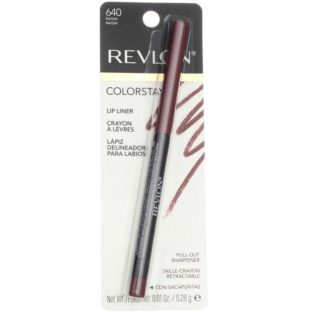 Revlon Colorstay Lip Liner Makeup with Built-in-Sharpener, Longwear Rich Colors, Stocking Stuffer for Women, 660 Mauve, 0.01 oz