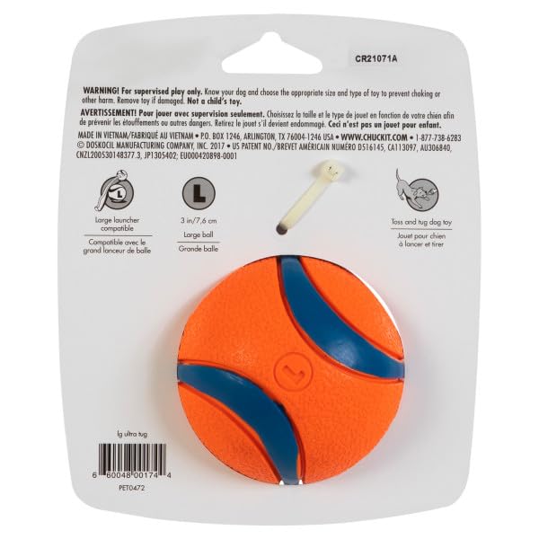 Chuckit! Ultra Tug Dog Toy, Small Fetch and Dog Ball Tug Toy for Dogs 0-20 Pounds