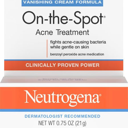 Neutrogena Acne Treatment with Benzoyl Peroxide | Gel | For Face | 0.75 oz | Pack of 2