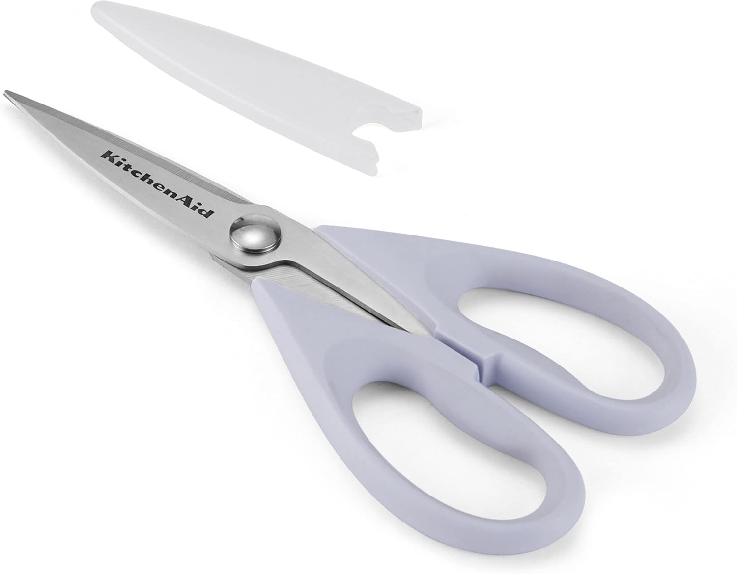 KitchenAid All Purpose Kitchen Shears with Protective Sheath Durable Stainless Steel Scissors, Dishwasher Safe, Soft Grip Comfort Handle, 8.72 Inch, Aqua Sky