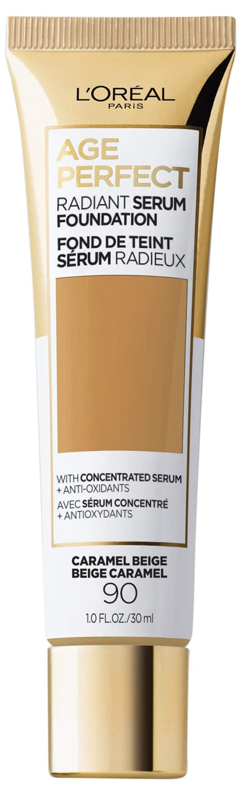 L'Oreal Paris Age Perfect Radiant Serum Foundation with SPF 50, Cappuccino, 1 Ounce
