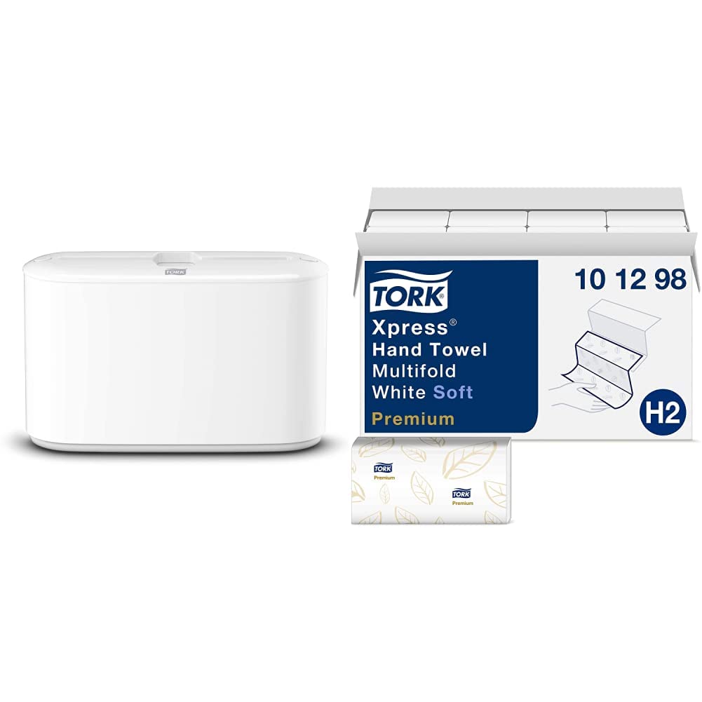 Tork Xpress Paper Towel Dispenser and Tork Multifold Hand Towel Natural H2
