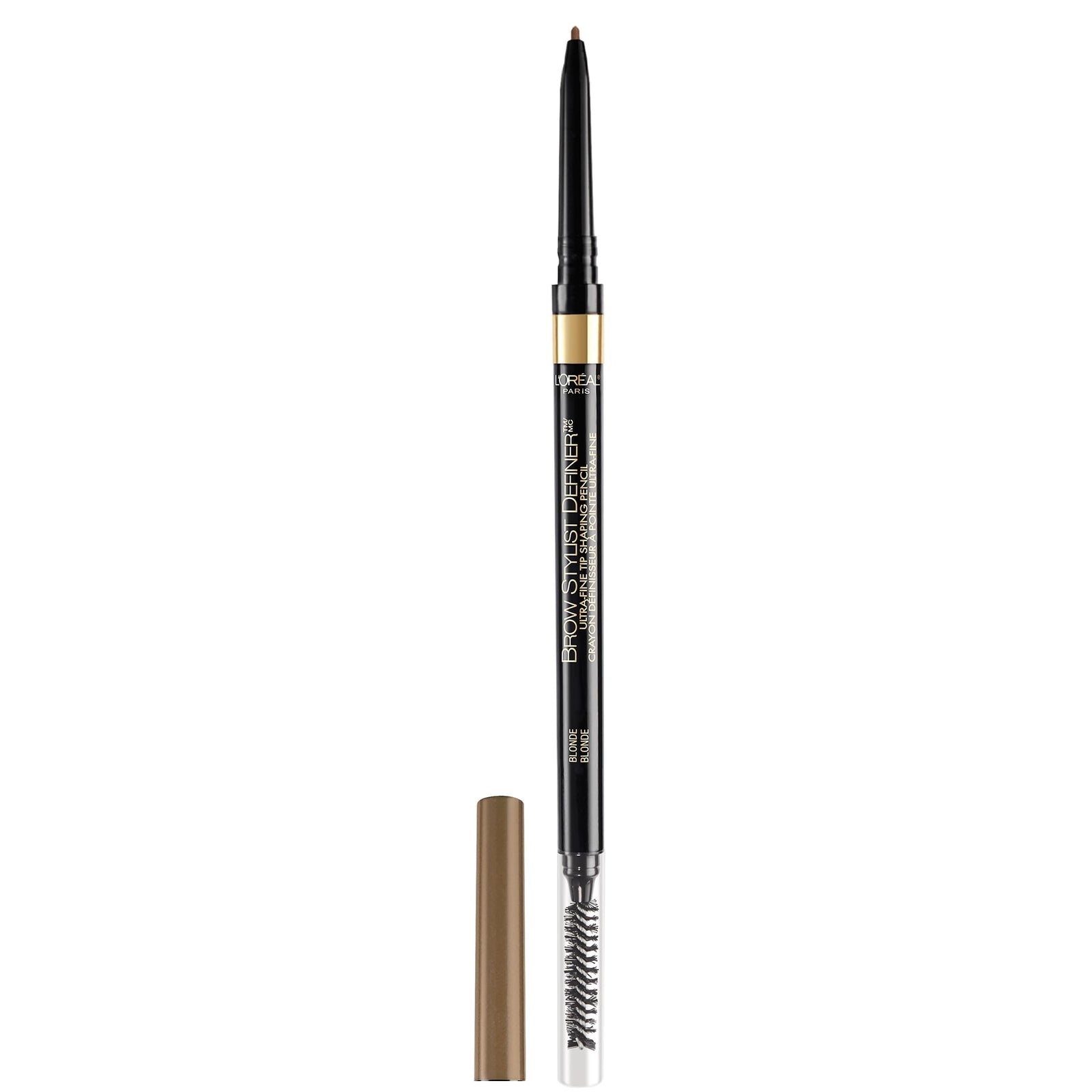L'Oreal Paris Makeup Brow Stylist Definer Waterproof Eyebrow Pencil, Ultra-Fine Mechanical Pencil, Draws Tiny Brow Hairs and Fills in Sparse Areas and Gaps, Blonde, 0.003 Ounce (Pack of 2)