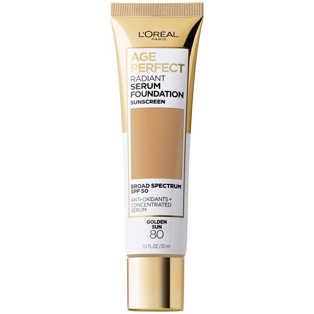 L'Oreal Paris Age Perfect Radiant Serum Foundation with SPF 50, Cappuccino, 1 Ounce