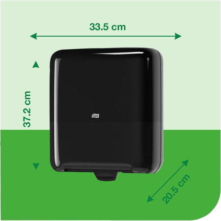 Tork Matic Paper Towel Dispenser, 5510282, Elevation Design - Paper Hand Towel Dispenser H1, One-at-a-Time dispensing with Refill Level Indicator, Black