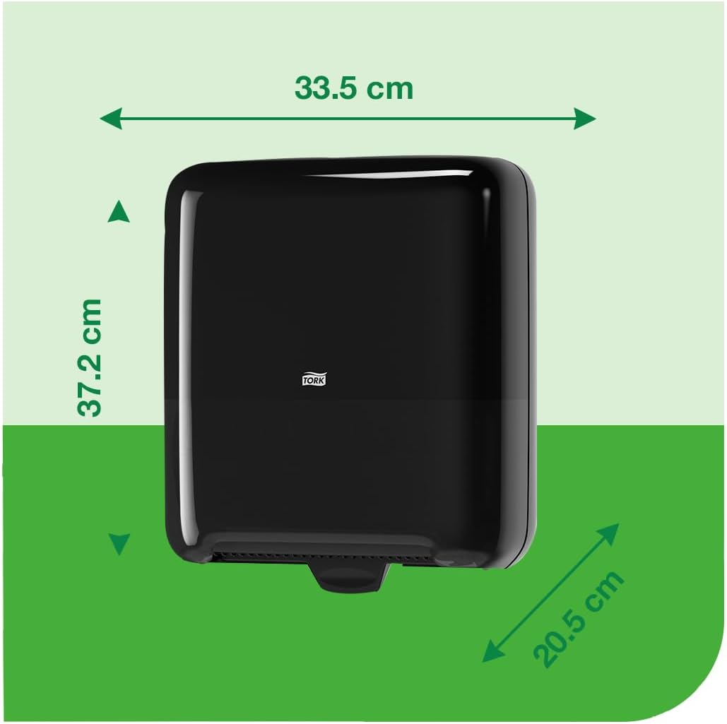 Tork Matic Paper Towel Dispenser, 5510282, Elevation Design - Paper Hand Towel Dispenser H1, One-at-a-Time dispensing with Refill Level Indicator, Black