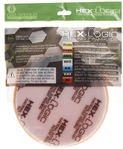 Chemical Guys BUFX_106HEX5 BUFX_106_HEX5 Hex-Logic Finishing Pad, Black (5.5 Inch Pad Made for 5 Inch Backing Plates), 1 Pad Included